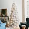 Glitzhome® 9ft Pre-Lit Flocked Full Pine Artificial Christmas Tree, Warm White LED Lights